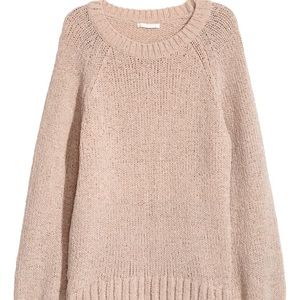 H&M Beige Tan Glitter Sparkle Knit Sweater